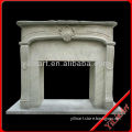 Natural marble column cheap fireplace mantel